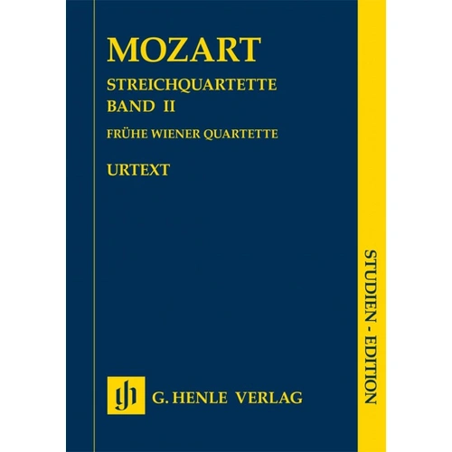 Mozart - String Quartets Vol 2 Study Score by G. Henle Verlag, Viola and Cello, 99 Pages, Early Viennese Quartets K. 168-173