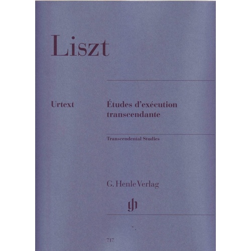 Liszts Transcendental Etudes Urtext for Piano Solo - 132 Pages, Edited by Ernst-Gnter Heinemann, Fingerings by Franz Liszt