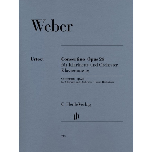 Weber - Concertino Op 26 Clarinet/Piano (Softcover Book)