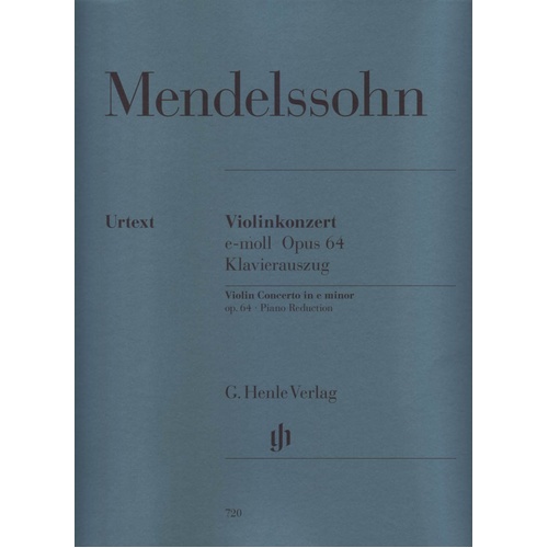 Mendelssohn Violin Concerto Op. 64 E Minor Urtext Edition for Violin and Piano