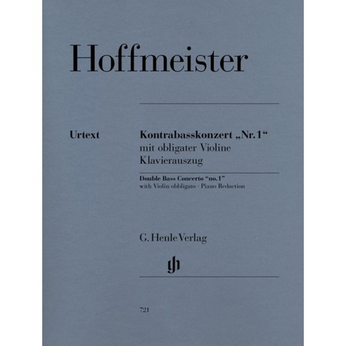 Concerto No 1 Double Bass/Piano Violin Obligato (Softcover Book)