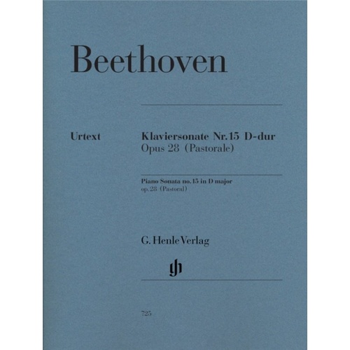 Piano Sonata No. 15 in D Major Op. 28 (Pastoral) by Beethoven, 40 Pages, G. Henle Verlag