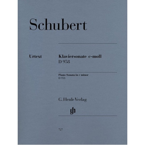 Schubert Piano Sonata in C Minor D 958 - G. Henle Verlag, Piano Solo, 32 Pages