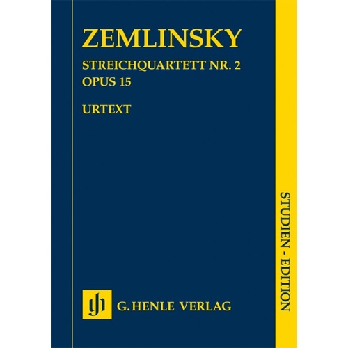 Zemlinsky String Quartet No. 2 Op. 15 Study Score by G. Henle Verlag - 79 Pages, Viola and Cello