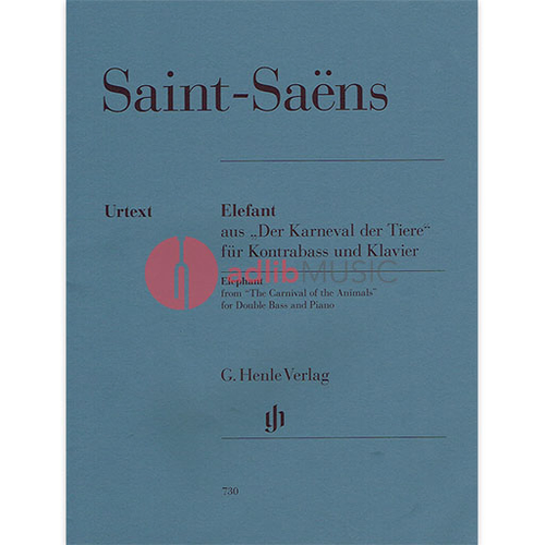 Saint-Saens - Elephant from 'Carnival of the Animals' for Double Bass and Piano - Henle HN730