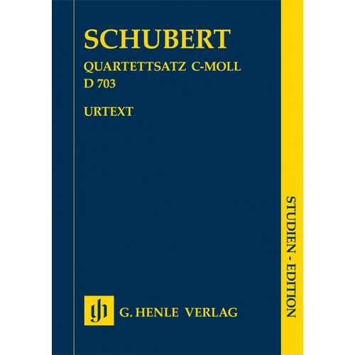 Schubert String Quartet Movement in C Minor D 703 Study Score, 28 Pages, for Viola and Cello, G. Henle Verlag