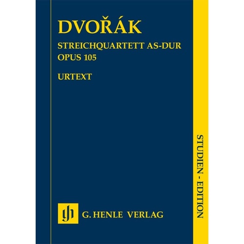 Dvorak String Quartet in A Flat Op. 105 Study Score by G. Henle Verlag, 62 Pages