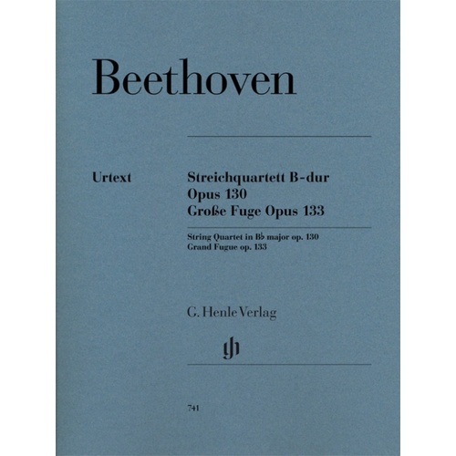 String Quartet Op 130 B Flat Grand Fugue Op 133 (Set Of Parts) Book