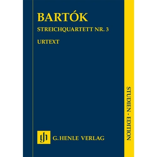 Bartok String Quartet No. 3 Study Score Urtext by G. Henle Verlag, 47 Pages, Cello and Viola