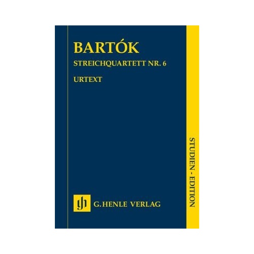 Bela Bartok - String Quartet No. 6 Study Score by G. Henle Verlag, 55 Pages, Cello & Viola