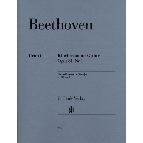 Beethoven Piano Sonata No. 16 Op. 31 No. 1 in G Major Urtext Edition