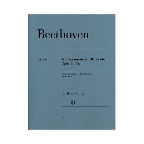 Piano Sonata in E Flat Major Op 31 No 3 Henle Edition with Fingerings by Murray Perahia
