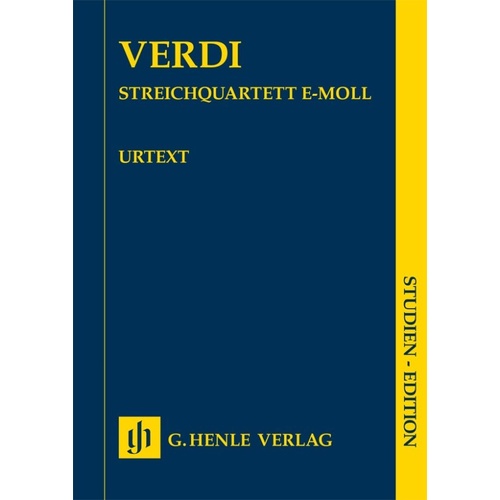 Verdi - String Quartet in E Minor Study Score by G. Henle Verlag, Cello and Viola, 94 Pages