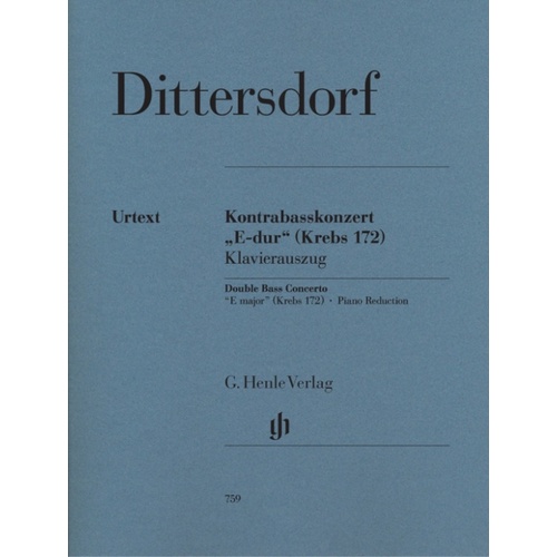 Double Bass Concerto Krebs 172 E Maj Double Bass/Piano (Softcover Book)