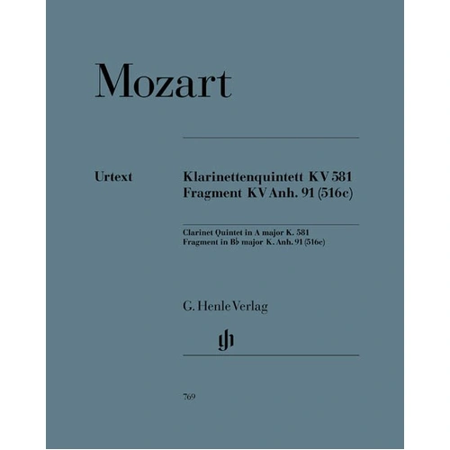 Mozart Quintet K581 A Major for Clarinet and Strings, 54 Pages, G. Henle Verlag