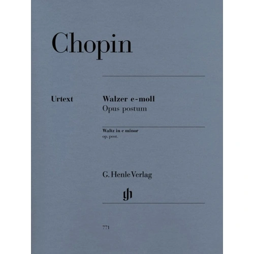 Chopin - Waltz E Minor Op. Posth for Piano Solo, Edited by Ewald Zimmermann, G. Henle Verlag, 6 Pages