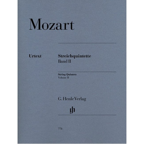 String Quintets Volume 2 by Mozart - Urtext Edition, G. Henle Verlag, 184 Pages
