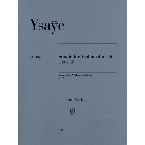 Sonata Op 28 Vlc Solo Urtext (Softcover Book)