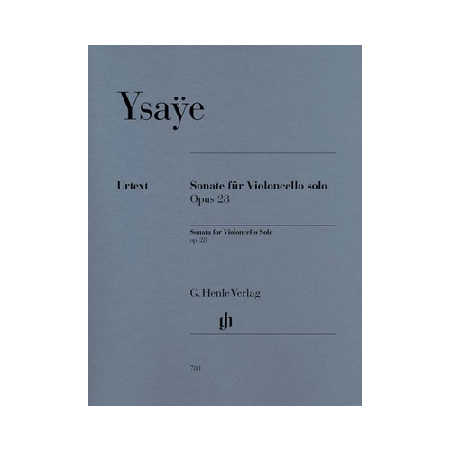 Sonata for Cello Solo Op 28 Urtext Edition by Christian Bellisario