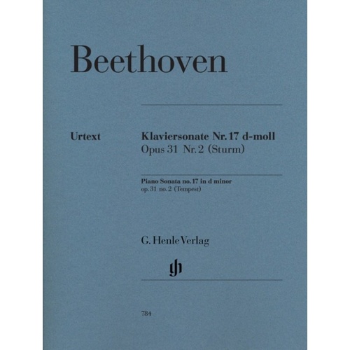 Beethoven Piano Sonata No. 17 D minor Op. 31 No. 2 (Tempest) Urtext Edition, Edited by Norbert Gertsch and Murray Perahia, 36 Pages