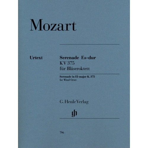 Serenade K 375 E Flat 2Ob 2Clarinet 2French Horn 2Bassoon (Music Score/Parts) Book