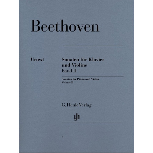 Beethoven Sonatas for Piano and Violin Volume II, Urtext Edition, Edited by Sieghard Brandenburg, G. Henle Verlag, 347 Pages