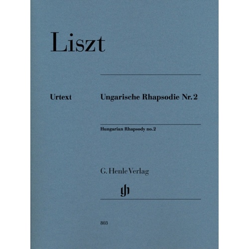 Liszt - Hungarian Rhapsody No 2 Piano Urtext (Softcover Book)