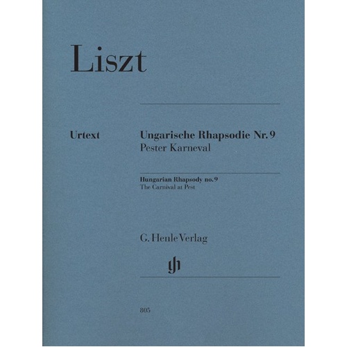 Hungarian Rhapsody No 9 Ed Herttrich Urtext for Piano Solo, 37 Pages, G. Henle Verlag, Composer: Franz Liszt