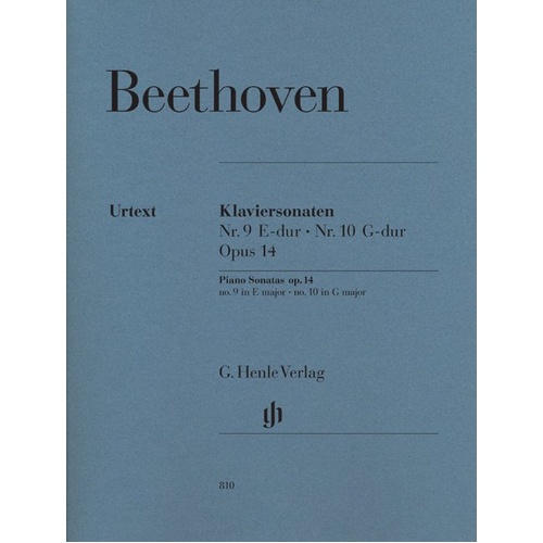 Beethoven - Piano Sonatas Op. 14 No. 1 in E & No. 2 in G, Edited by Murray Perahia, Piano Solo, 41 Pages, G. Henle Verlag