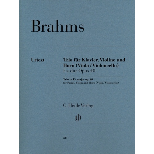 Brahms - Trio E Flat Major Op 40 Piano/Violin/Horn (Music Score/Parts) Book
