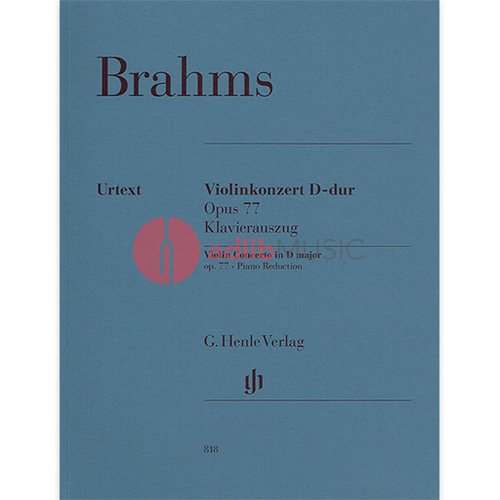 Brahms - Concerto Op. 77 in D Major for Violin and Piano Accompaniment Henle HN818