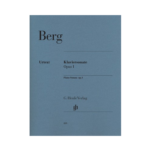 Piano Sonata Op. 1 - Urtext Edition Sheet Music for Piano Solo by Berg