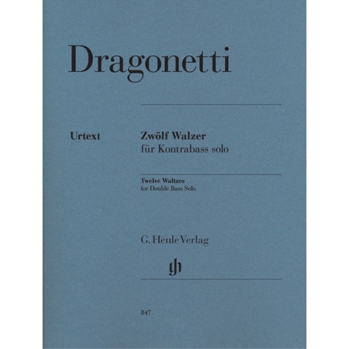Dragonetti - 12 Waltzes Double Bass Solo Urtext (Softcover Book)