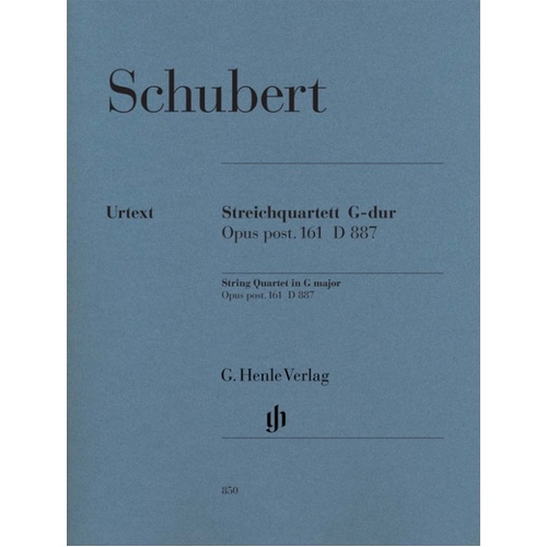 String Quartet G Op 161 Post D887 Parts (Set Of Parts) Book