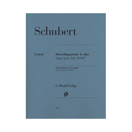 String Quartet in G Major Op. Post D887 by Schubert - Urtext Edition with Study Edition