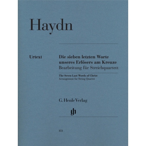 Seven Last Words Hob 20 No 1B String Quartet (Set Of Parts) Book