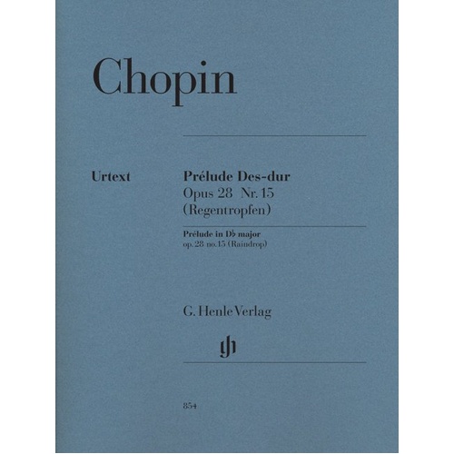 Chopin - Prelude Op. 28 No. 15 D Flat Raindrop Urtext Edition for Piano Solo
