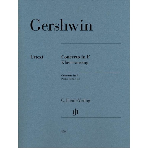 Gershwin - Concerto in F for 2 Pianos 4 Hands, Urtext Edition by G. Henle Verlag, 86 Pages