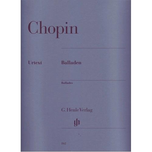 Chopin Ballades Urtext Edition by Mullemann & Theopold for Piano Solo, G. Henle Verlag, 92 Pages