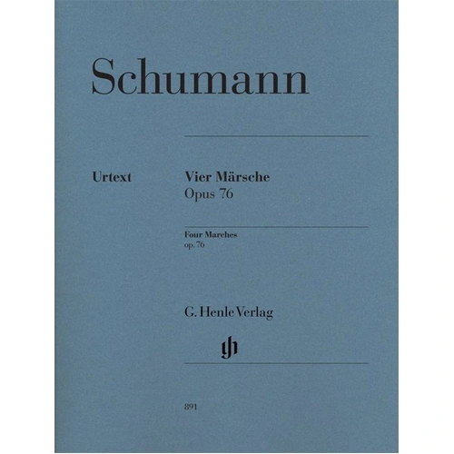 Four Marches Op. 76 Urtext for Piano by Robert Schumann, Published by G. Henle Verlag, Piano Solo, 1 Page