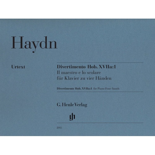 Divertimento Hob 17A No 1 for Piano Duet by Joseph Haydn, 24 Pages, G. Henle Verlag