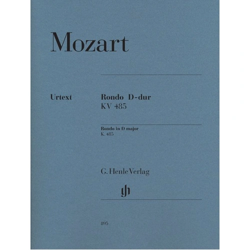 Mozart Rondo in D Major K 485 Urtext for Piano Solo, Edited by Ullrich Scheideler, Fingerings by Walther Lampe, 14 Pages