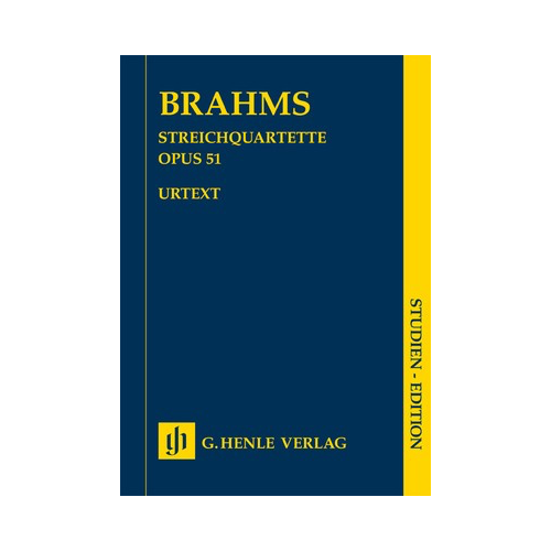 String Quartets Op 51 Nos 1 & 2 Study Score by Brahms