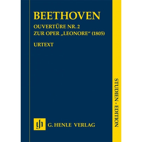 Beethoven - Overture No. 2 Leonore Study Score, Orchestra, 64 Pages, G. Henle Verlag