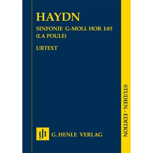 Haydn - Symphony in G Minor Hob. I:83 (La Poule) Study Score by G. Henle Verlag, 50 pages, Orchestra