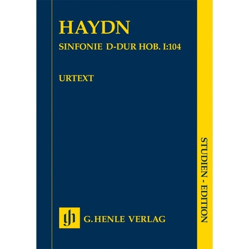 Haydn - Symphony D Major Hob I:104 Study Score by G. Henle Verlag, 108 Pages, Orchestra Edition