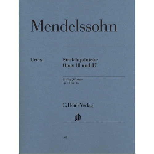 String Quintets 2 Op 18 Op 87 2 Violin 2 Viola Vc (Set Of Parts) Book