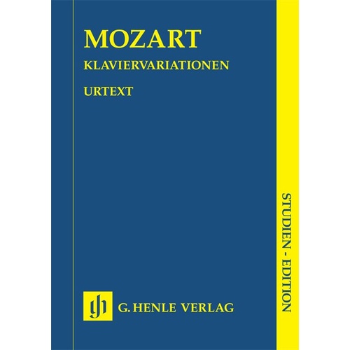 Piano Variations Complete Study Score by Wolfgang Amadeus Mozart