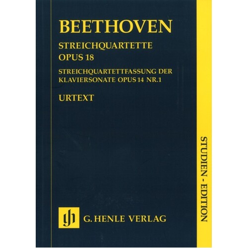 String Quartets Op 18 Nos 1-6 Op 14 No 1 Urtext (Music Score) Book