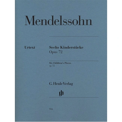 Mendelssohn - Children's Pieces Op. 72 Urtext for Piano Solo, 24 Pages, Published by G. Henle Verlag